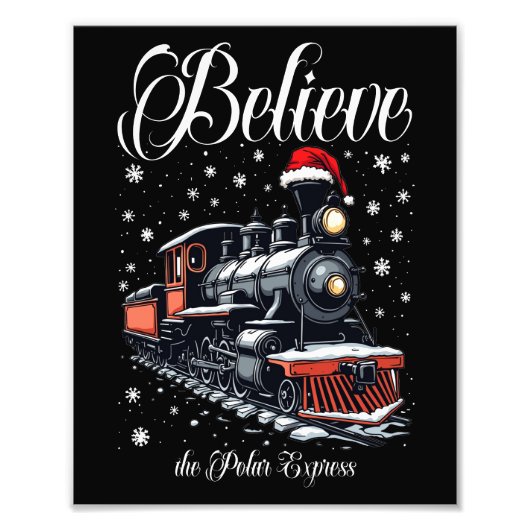 Impression Photo Train de Noël Croyez vintage (Devant)