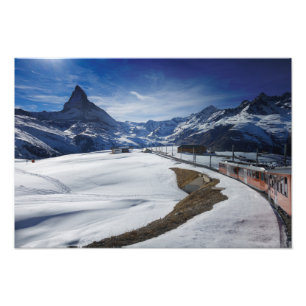 Impression Photo Train et Matterhorn ferroviaires de Gornergrat