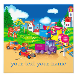 Impression Photo train et voiture