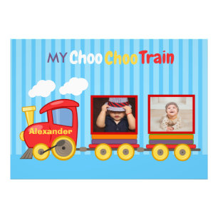 Impression Photo Train Jouet Toddler Boys Birthday Blue