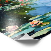 Impression Photo Tranquillité : Lys D'Eau D'Inspiration Monet (Coin)