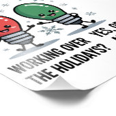 Impression Photo Travailler pendant les fêtes Noël drôle plaisanter (Coin)