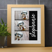 Impression Photo Trendy 3 Photos noir blanc nom de script moderne