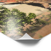 Impression Photo Tricératops manger à l'arbre de magnolia - rendu 3 (Coin)