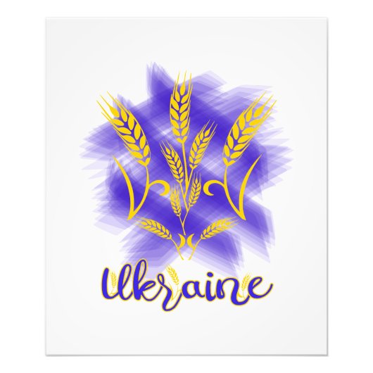 Impression Photo Trident ukrainien fait d'oreille de blé (Devant)