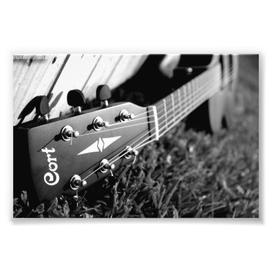 Impression Photo Trier la guitare Noir et Blanc (Devant)