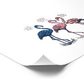 Impression Photo Trio de flamants patriotiques dessin de gravure vi (Coin)