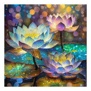 Impression Photo Trio de fleurs de lotus lumineuses
