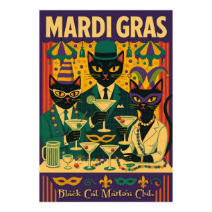 Impression Photo Trio du Club de Martini du Chat Noir de Mardi Gras