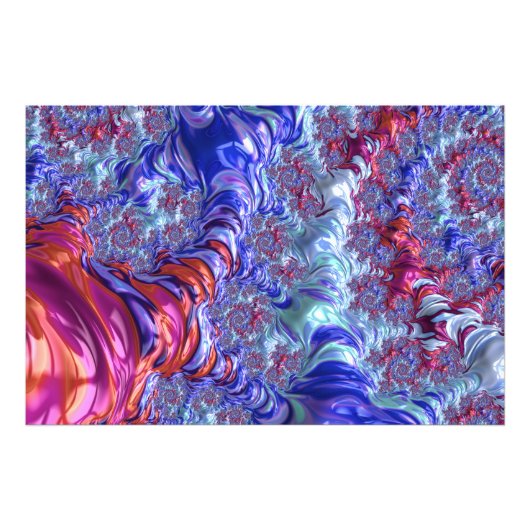 Impression Photo Trippy coloré Super numérique Abstrait Fractal (Devant)