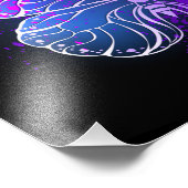 Impression Photo Trois papillons lumineux sur fond de nuit (Coin)