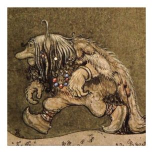 Impression Photo "Troll de ferme" par l'artiste suédois John Bauer