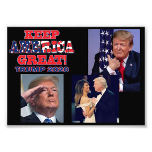 Impression Photo Trump 2020 Garder l'Amérique grande