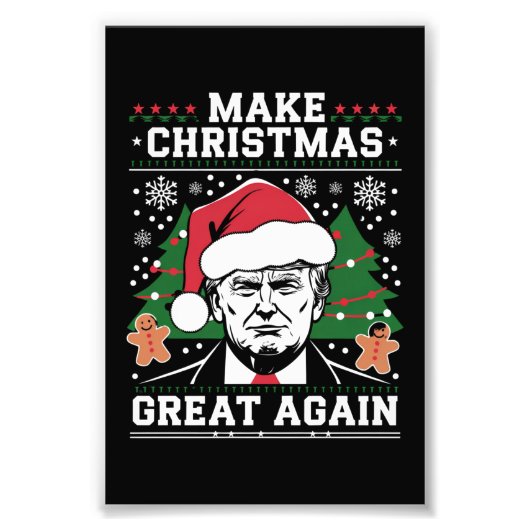 Impression Photo Trump 2024, c'est amusant, de rendre à Noël sa gra (Devant)