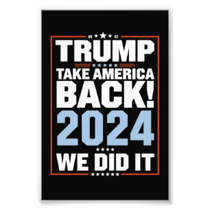 Impression Photo Trump USA Drapeau Président 47 Trump