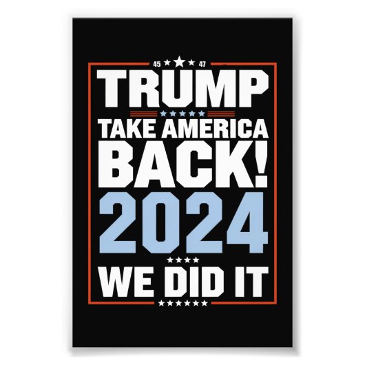 Impression Photo Trump USA Drapeau Président 47 Trump (Devant)