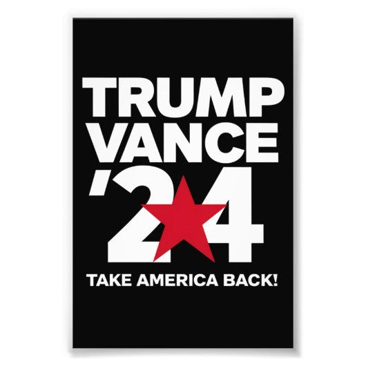Impression Photo Trump Vance 2024 Vote Élection Trump 2024 (Devant)