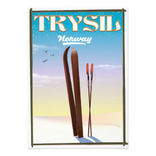 Impression Photo Trysil Norvège , Norvège affiche de voyage ski