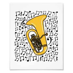 Impression Photo Tuba Notes musicales Tubaist Brass musicien