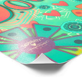 Impression Photo Turquoise Voyage Inspirationnel Coeur Floral Plutô (Coin)