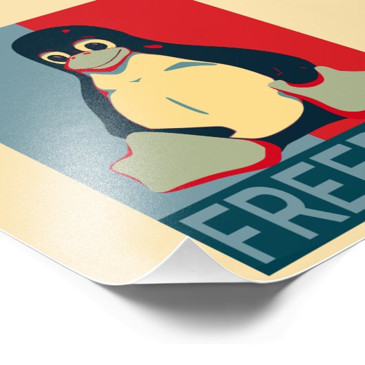 Impression Photo Tux Freedom pour les utilisateurs Linux (Coin)