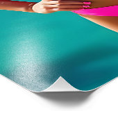 Impression Photo Twilight Beach Portrait — Femme dans Neon Pink Bik (Coin)