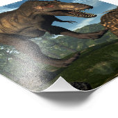 Impression Photo Tyrannosaurus rex attaque einiosaurus dinosaure (Coin)