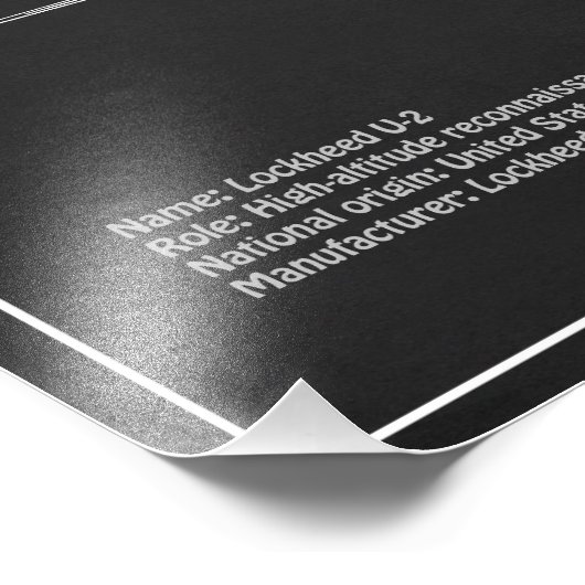 Impression Photo U-2 Dragon Lady - Plan directeur de l'avion PD (Coin)