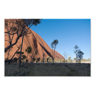 Impression Photo uluru et plaine désertique