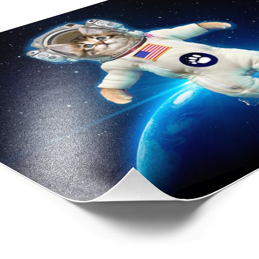 Impression Photo Un astronaute de chat dans l'espace (Coin)