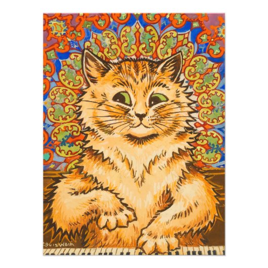 Impression Photo Un chat joue au piano par Louis Wai (Devant)