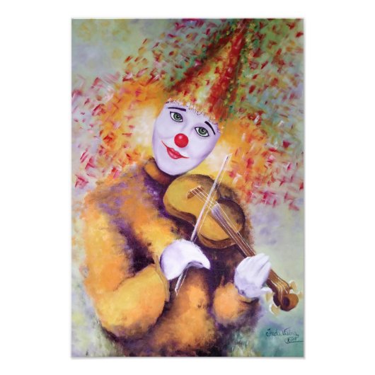 Impression Photo Un clown doux jouant du violon (Devant)