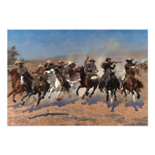 Impression Photo Un Dash pour le Bois par Frederic Remington