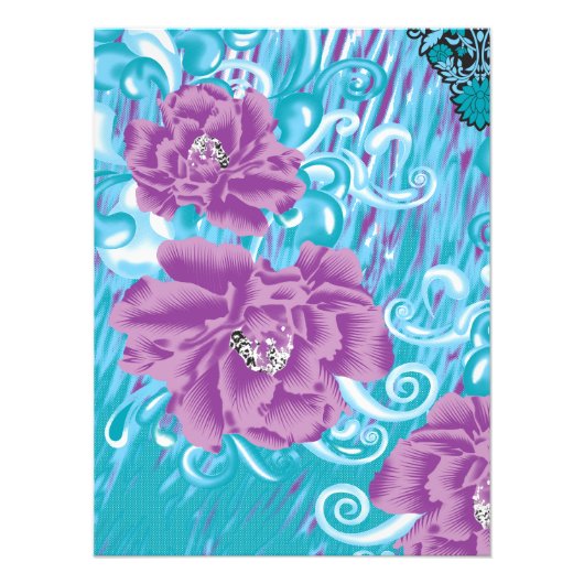 Impression Photo Un design textile dynamique avec violet et turq (Devant)