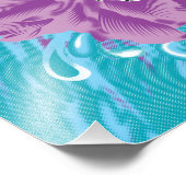 Impression Photo Un design textile dynamique avec violet et turq (Coin)