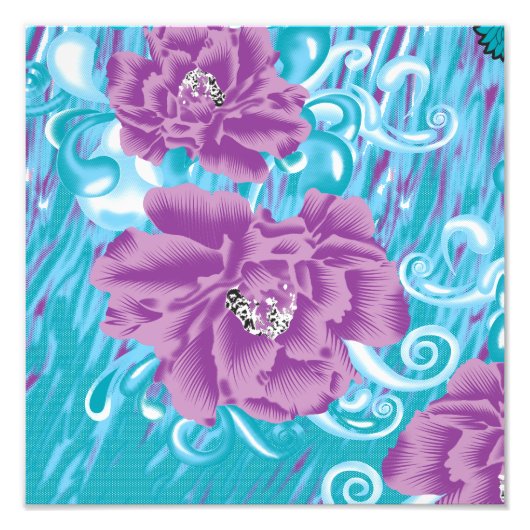 Impression Photo Un design textile dynamique avec violet et turq (Devant)