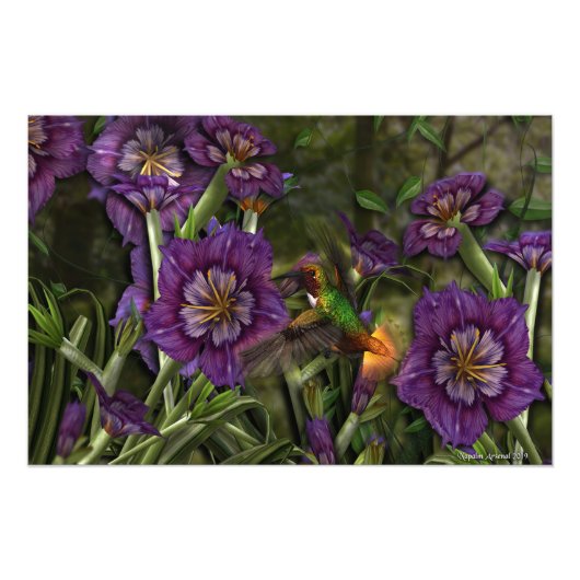 Impression Photo Un Humm Parmi Les Fleurs (Devant)