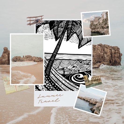 Impression Photo un imprimé d'encre de hamac sur la plage tranquill