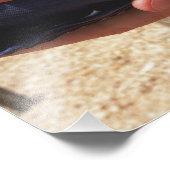 Impression Photo Un soldat tient le drapeau américain (Coin)