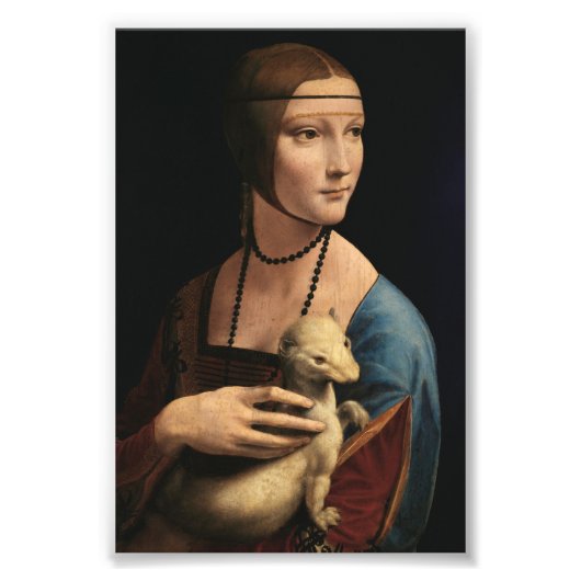 Impression Photo Une dame avec une mine par Léonard de Vinci (Devant)