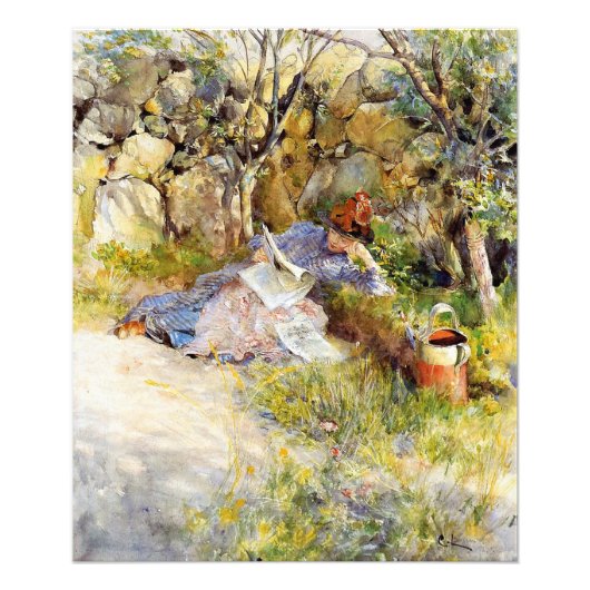 Impression Photo Une dame lit un journal (Devant)