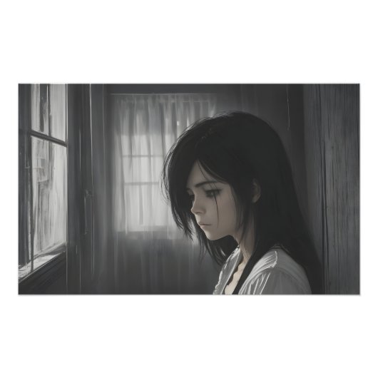 Impression Photo Une femme en dépression lourde (Devant)