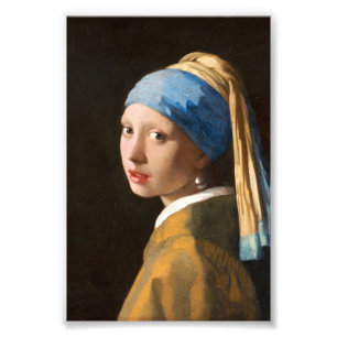 Impression Photo Une fille avec un portrait à perle