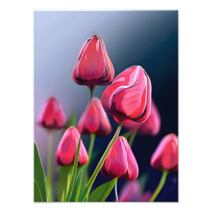 Impression Photo Une mer de tulipes roses