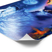 Impression Photo Une meute de loups une nuit noire (Coin)