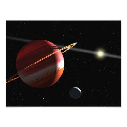 Impression Photo Une planète de masse de Jupiter orbitant autour de (Devant)