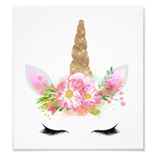 Impression Photo Unicorn Girls Nursery Art Print Gold Parties scint