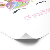 Impression Photo Unicorne Baby shower Floral tendance Cadeaux de pé (Coin)