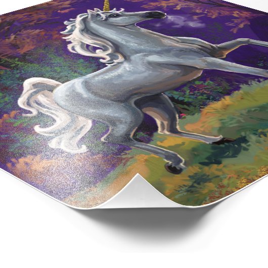 Impression Photo Unicorne blanche dans un verre (Coin)