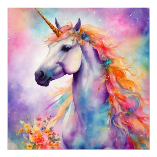 Impression Photo Unicorne couleur Pastel (Devant)